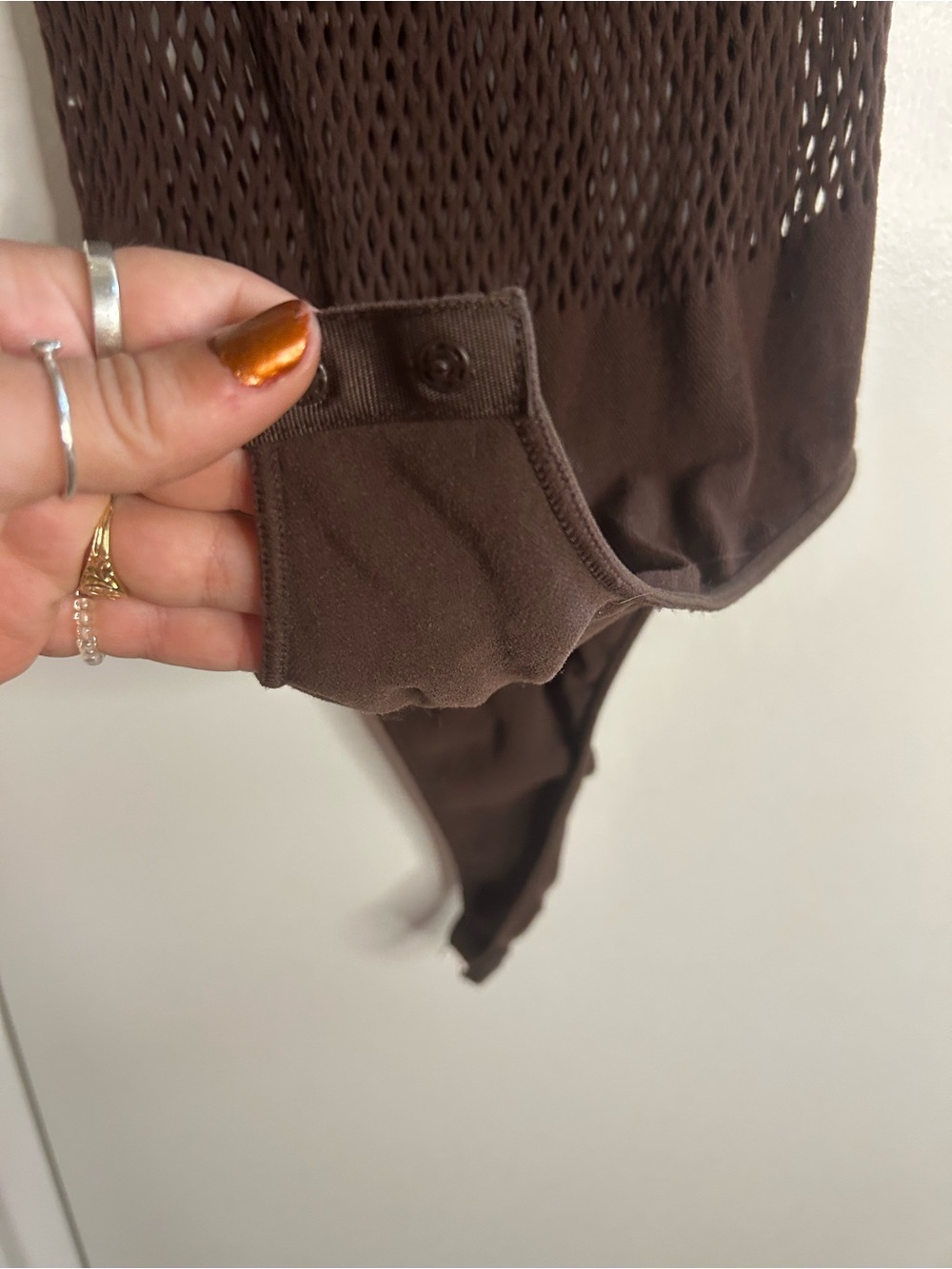 Zara Brown Fishnet Sleeveless Bodysuit - Picture 6 of 7